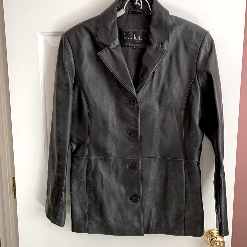 Nicole Miller blazer style leather jacket
